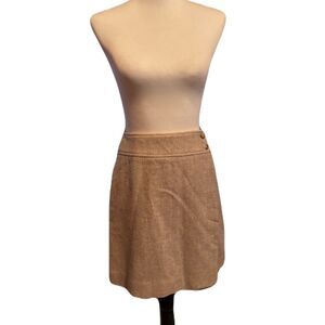 Jones New York Stone-Colored Wool Blend A-Line Skirt | Size 4 | EUC